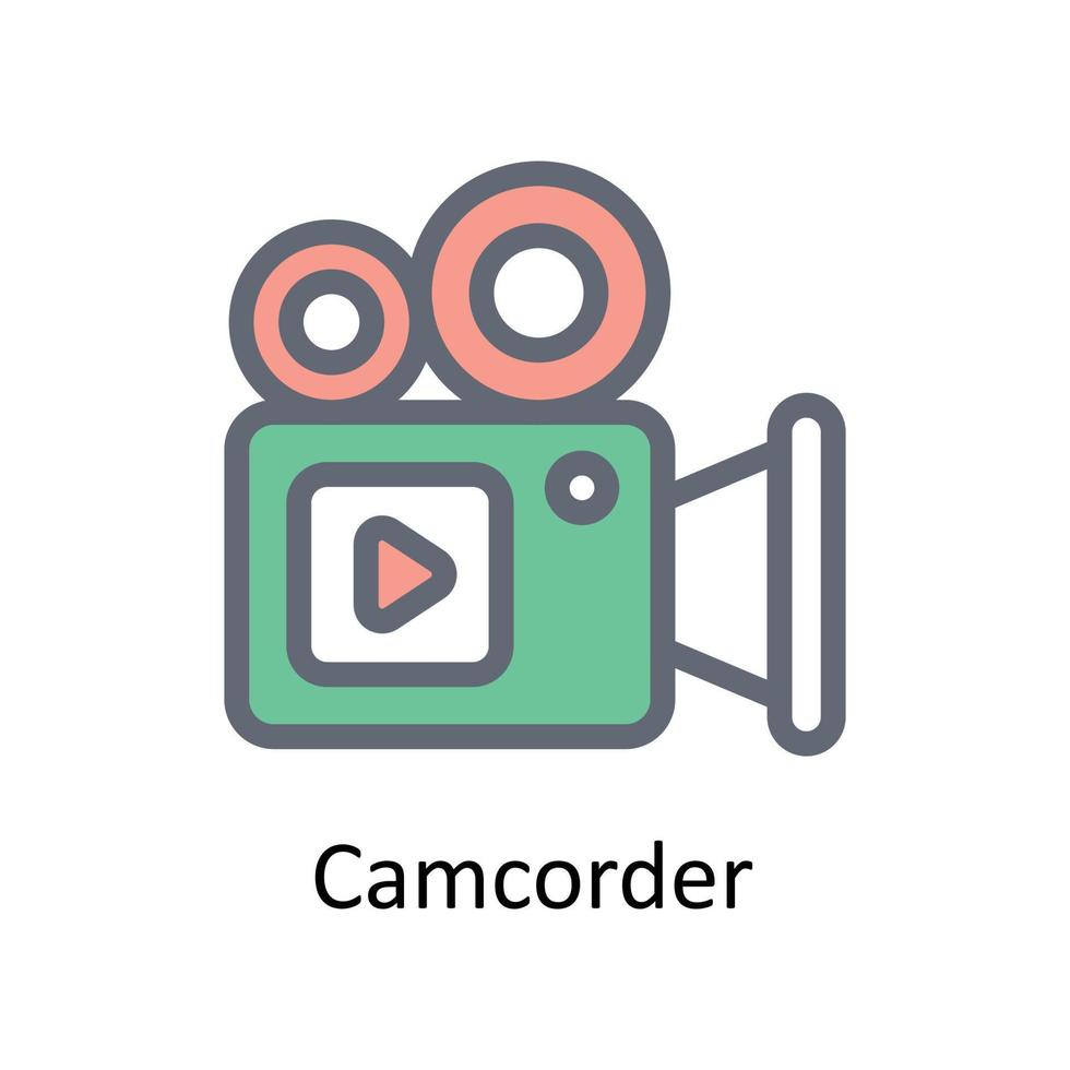 videocamera vettore riempire schema icone. semplice azione illustrazione azione