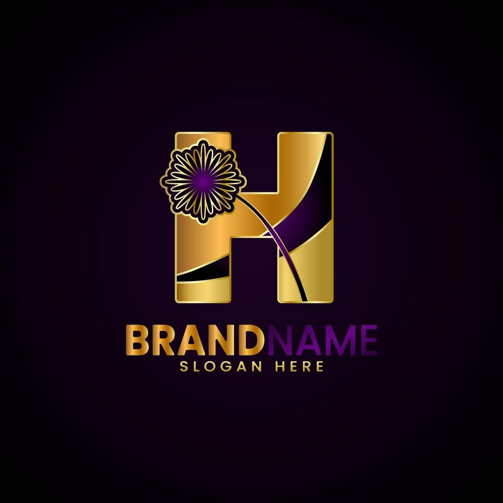 lusso iniziale lettera h logo disegno, per azienda, boutique, affari, moda, eccetera vettore