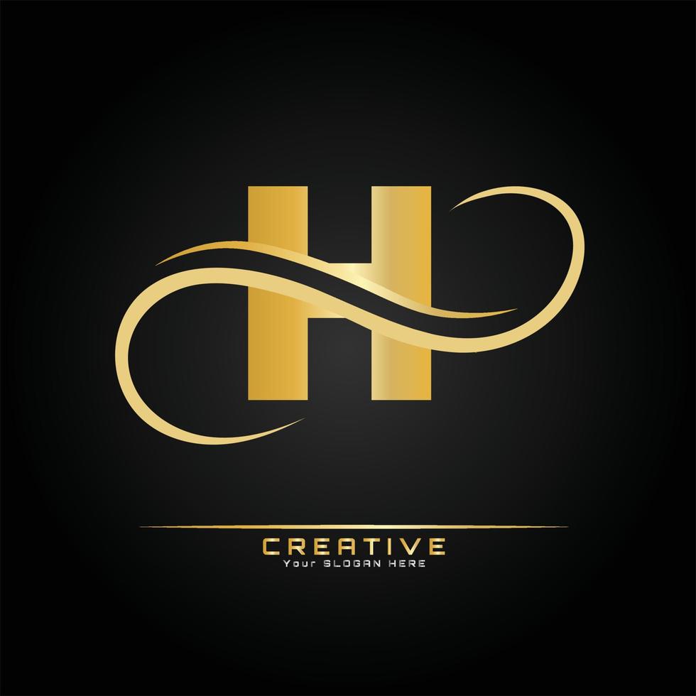 lettera iniziale lussuoso logo modello. logo d'oro concetto. lettera logo con d'oro lusso colore e monogramma design. vettore