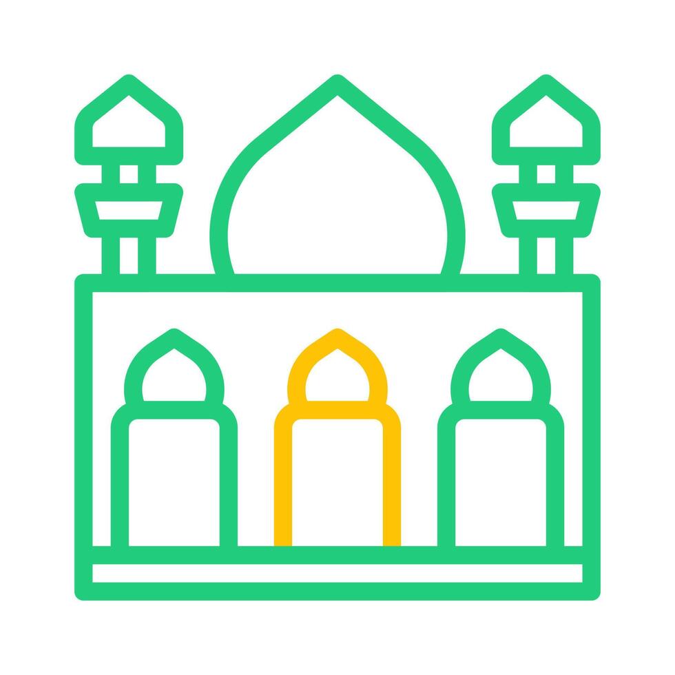 moschea icona duocolor verde giallo stile Ramadan illustrazione vettore elemento e simbolo Perfetto.