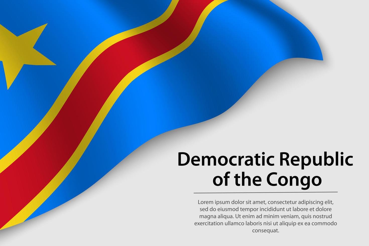 onda bandiera di democratico repubblica congo su bianca sfondo. bann vettore