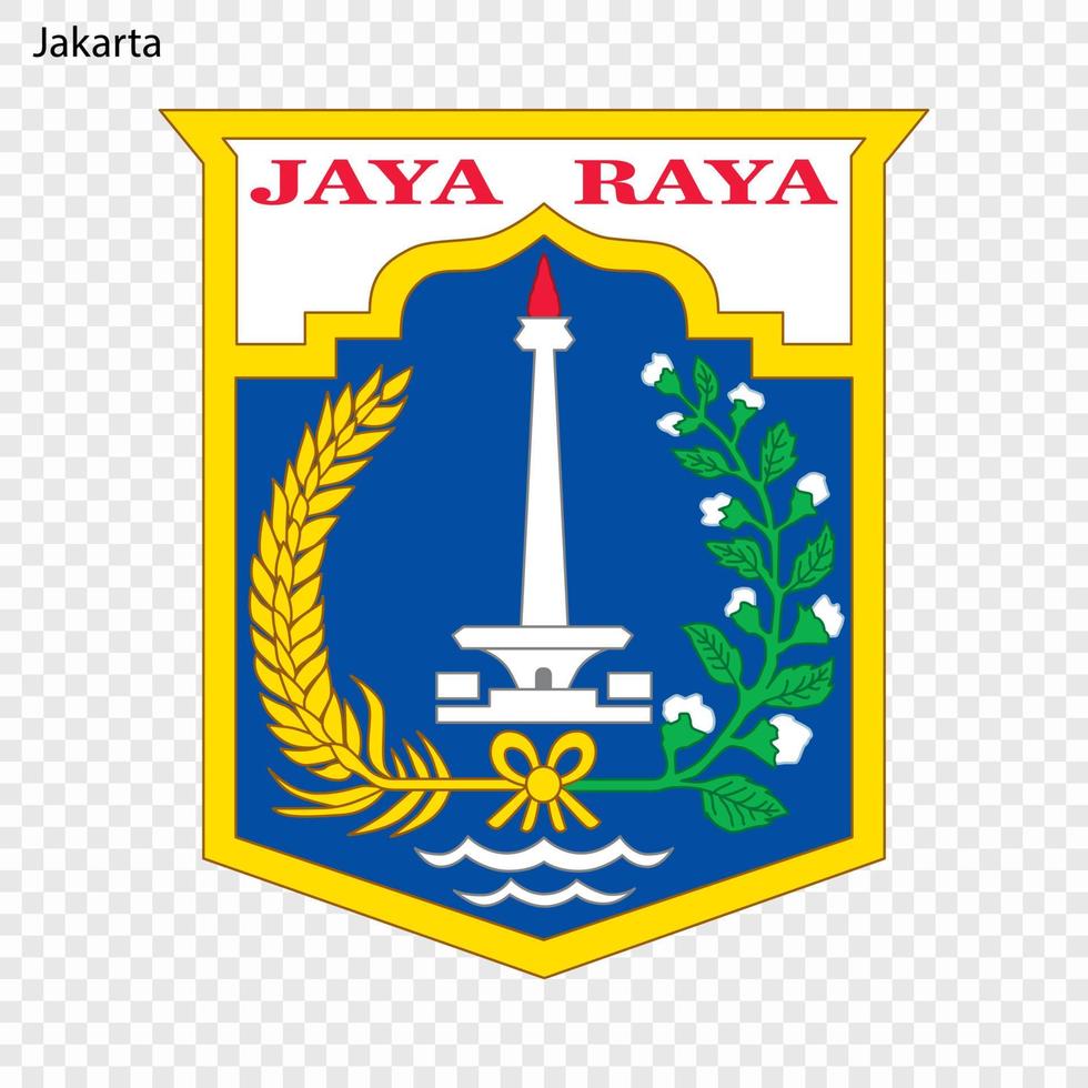 emblema città di Indonesia. vettore