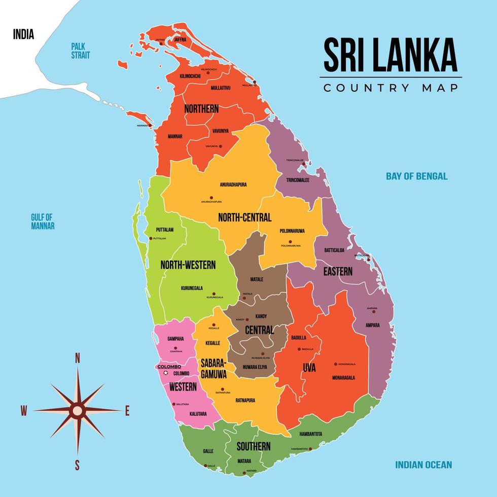 topografico raffigurazione di sri lanka nazione vettore