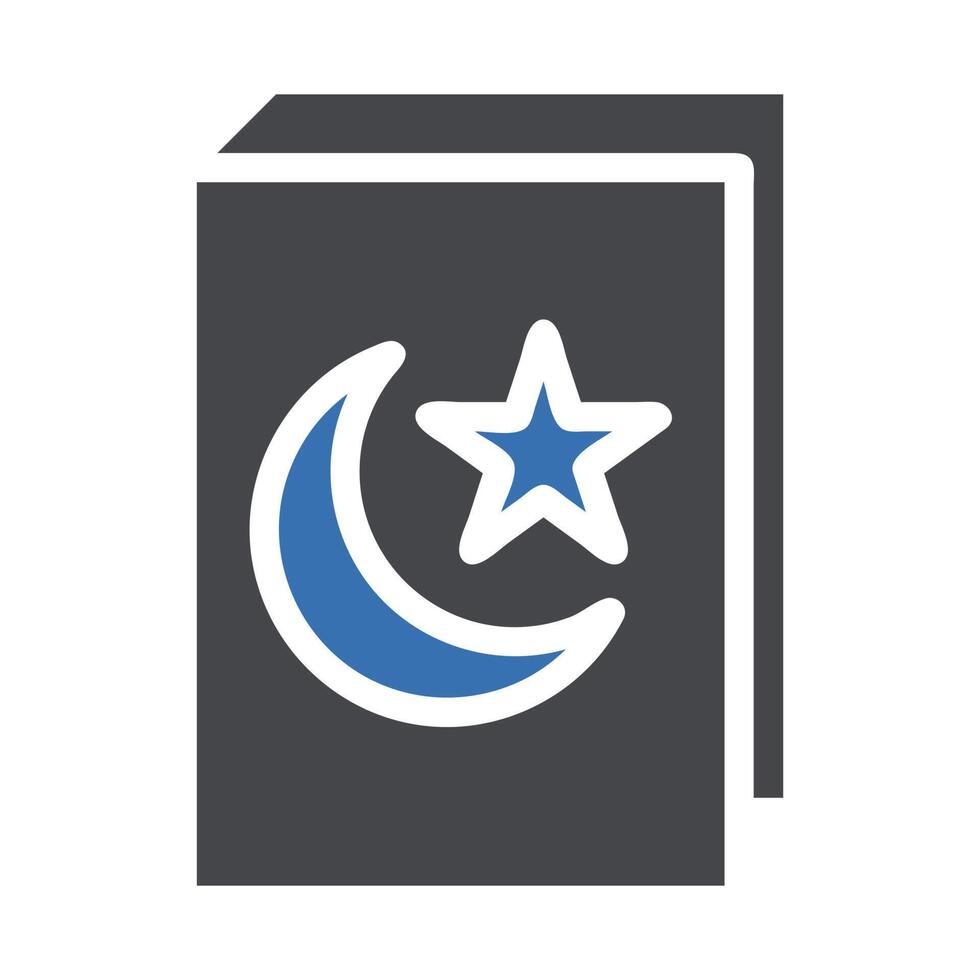 Corano icona solido grigio blu stile Ramadan illustrazione vettore elemento e simbolo Perfetto.