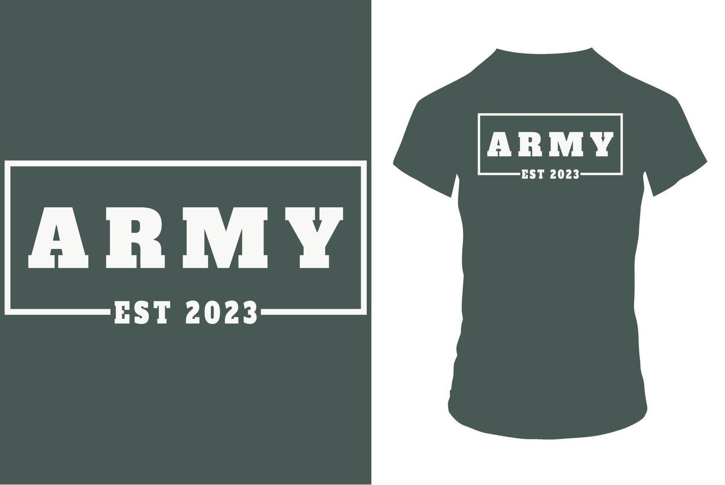 esercito est 2023 maglietta design e nuovo design vettore