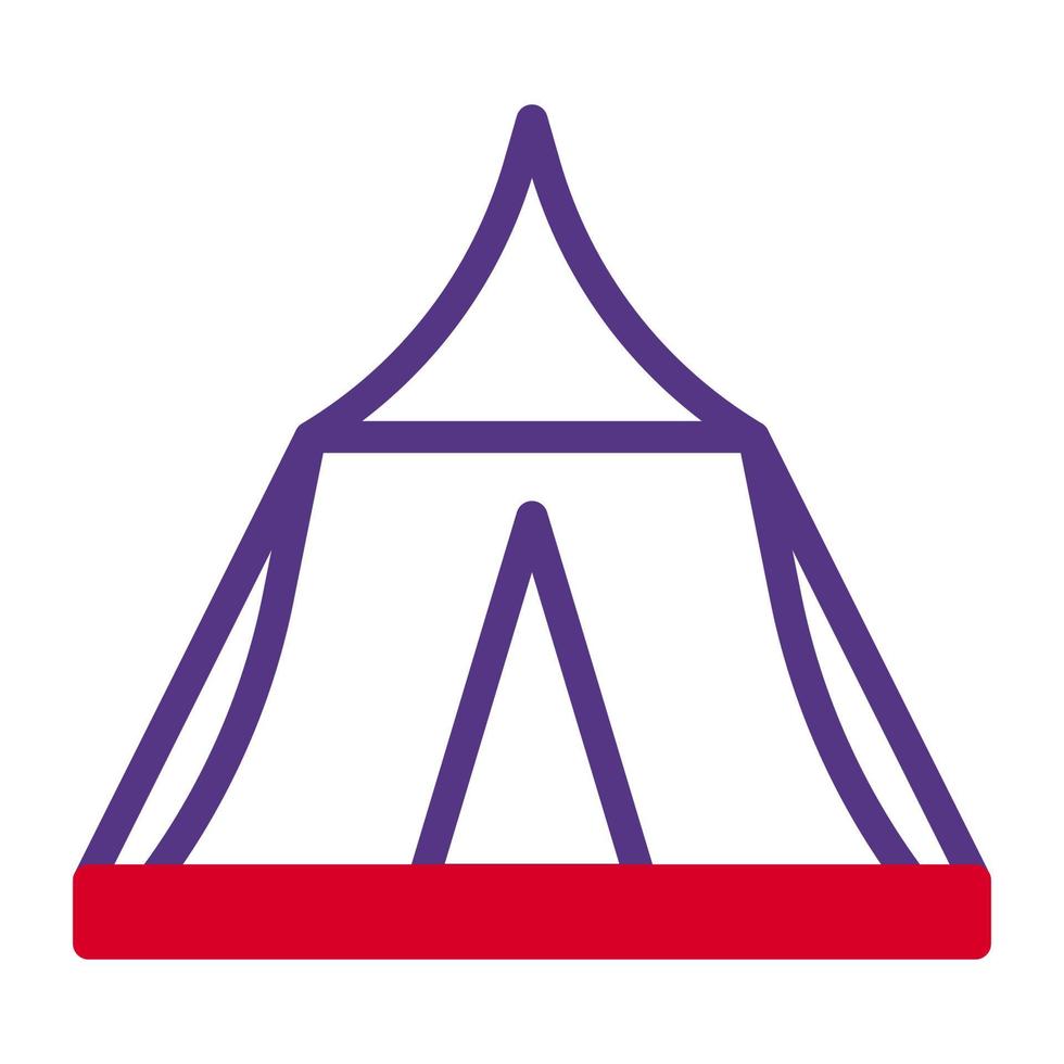 tenda icona duotone stile duotone rosso viola colore militare illustrazione vettore esercito elemento e simbolo Perfetto.