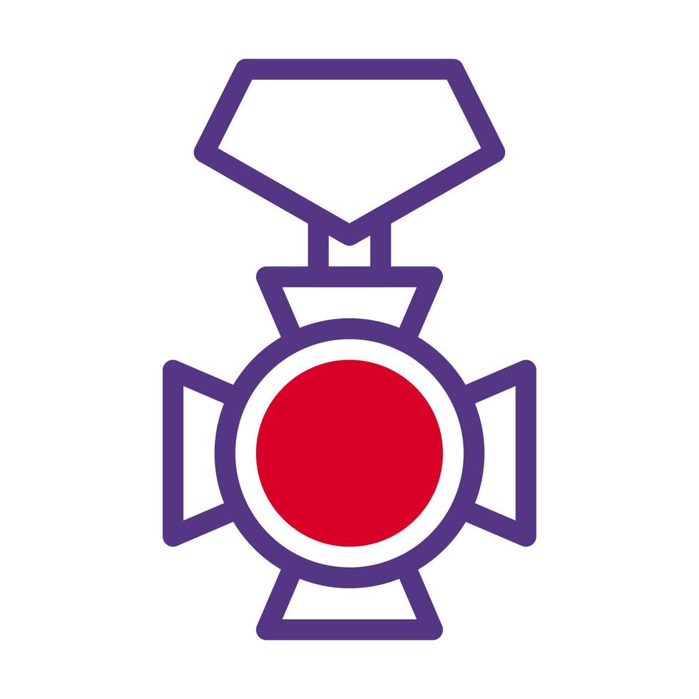 medaglia icona duotone stile duotone rosso viola colore militare illustrazione vettore esercito elemento e simbolo Perfetto.