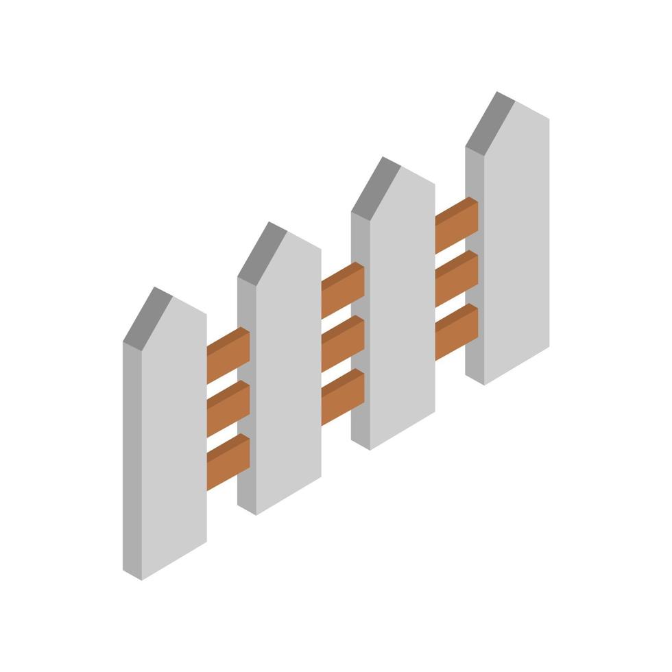 recinzione isometrica su sfondo bianco vettore