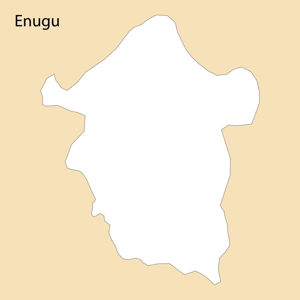 alto qualità carta geografica di enugu è un' regione di Nigeria vettore