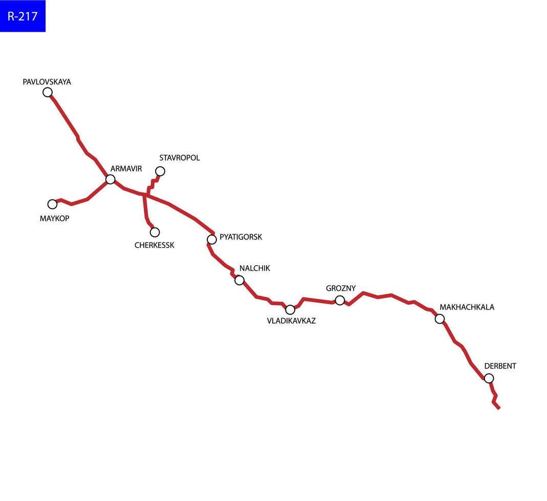 strada carta geografica di Russia vettore