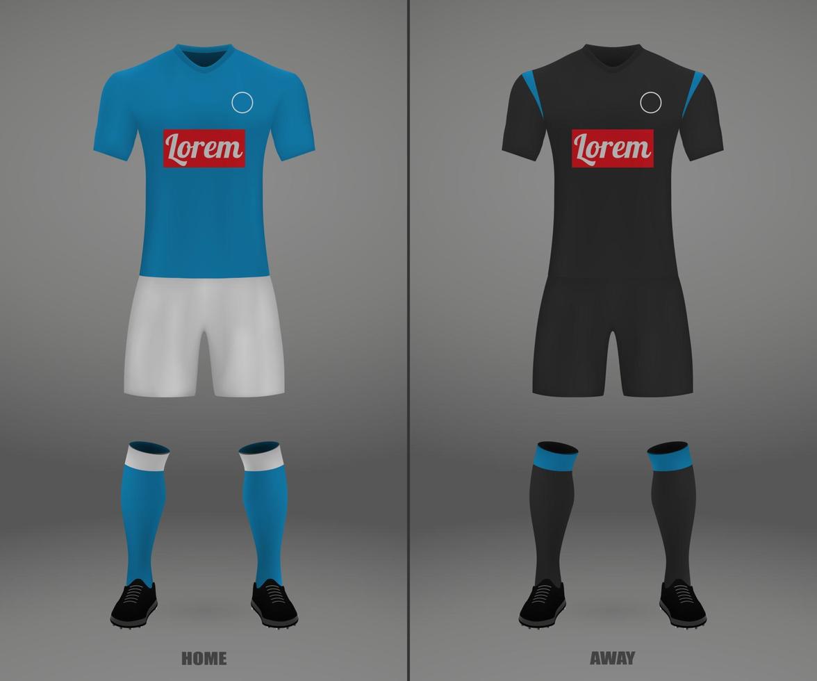 napoli calcio kit 2018-19, camicia modello vettore