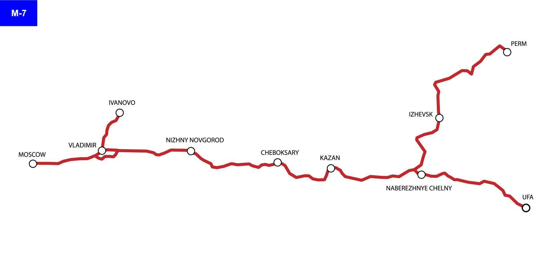 strada carta geografica di Russia vettore