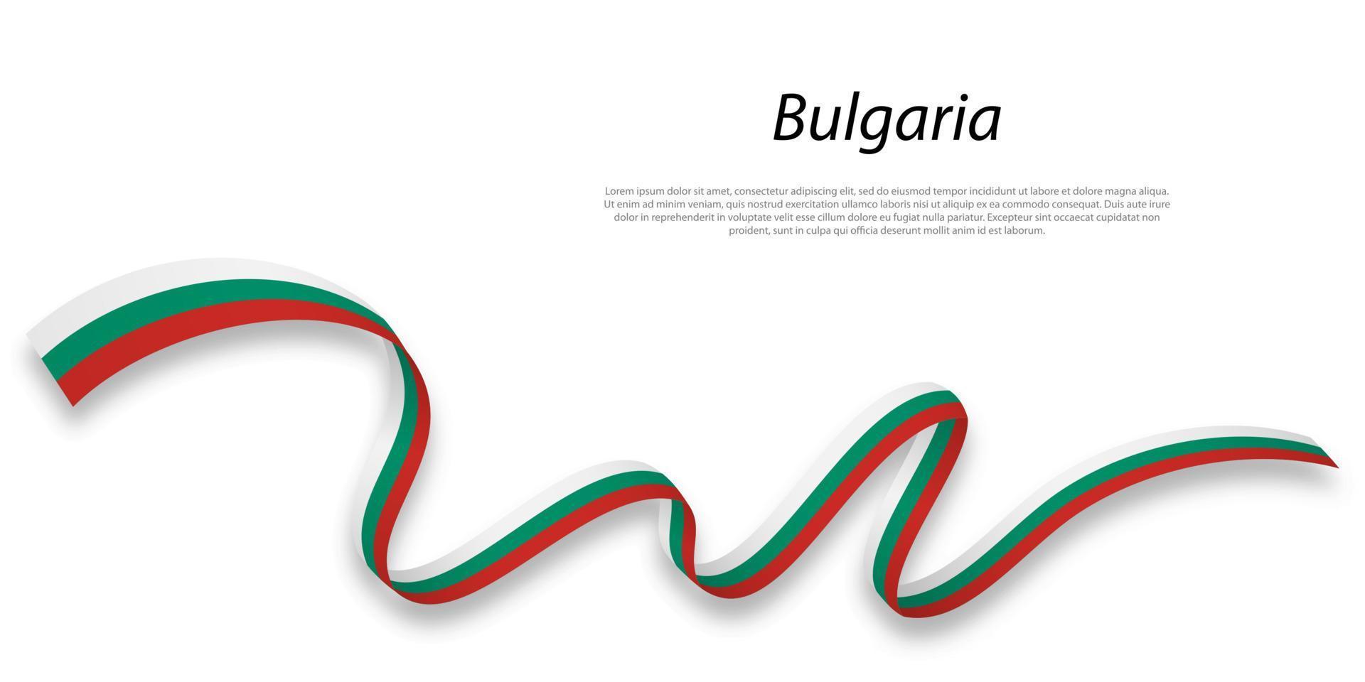 agitando nastro o bandiera con bandiera di Bulgaria. vettore