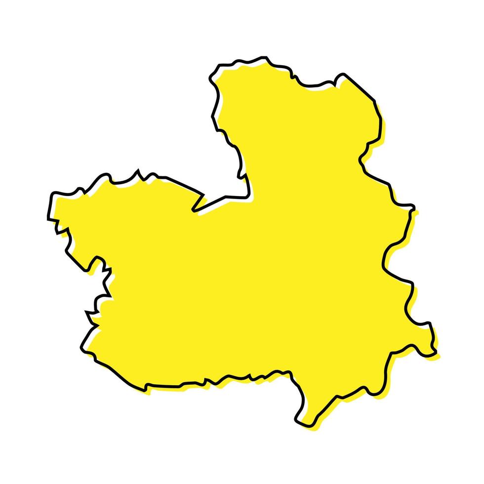 semplice schema carta geografica di castilla-la mancha è un' regione di Spagna vettore