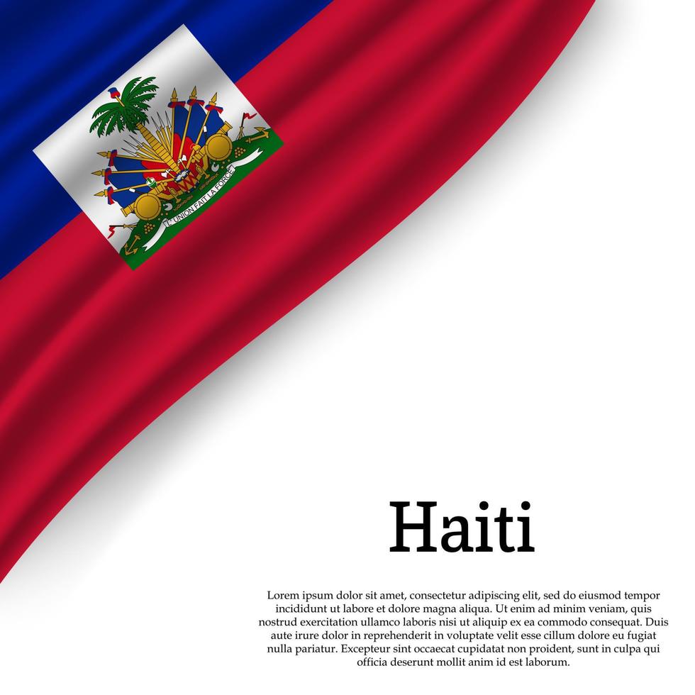 agitando bandiera di Haiti vettore