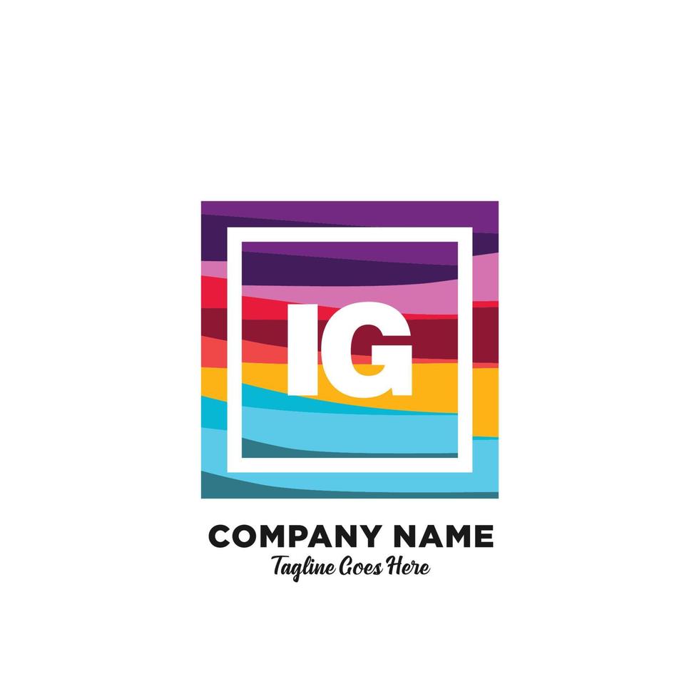 ig iniziale logo con colorato modello vettore