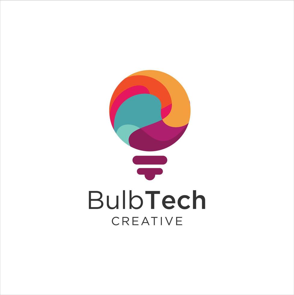 lampadina Tech logo icona . lampadina logo design colorfull . idea creativo leggero lampadina logo vettore