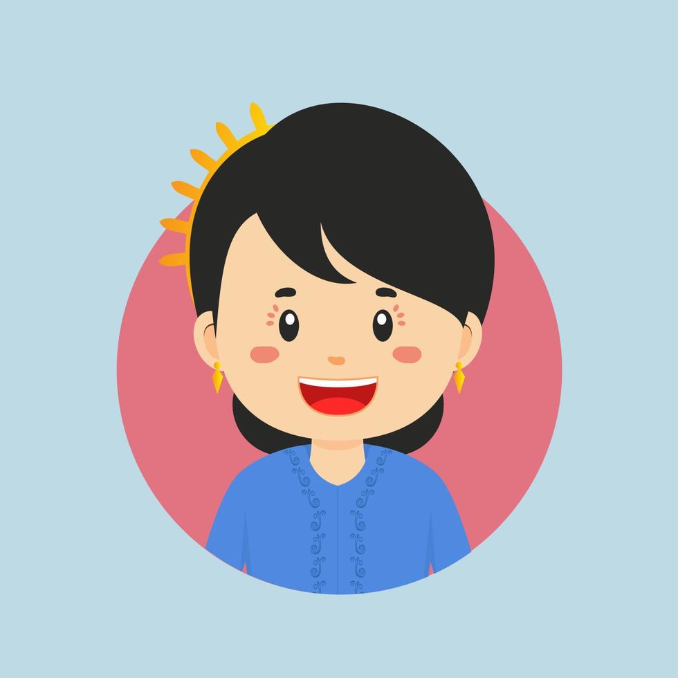 avatar di un' ovest Giava indonesiano personaggio vettore