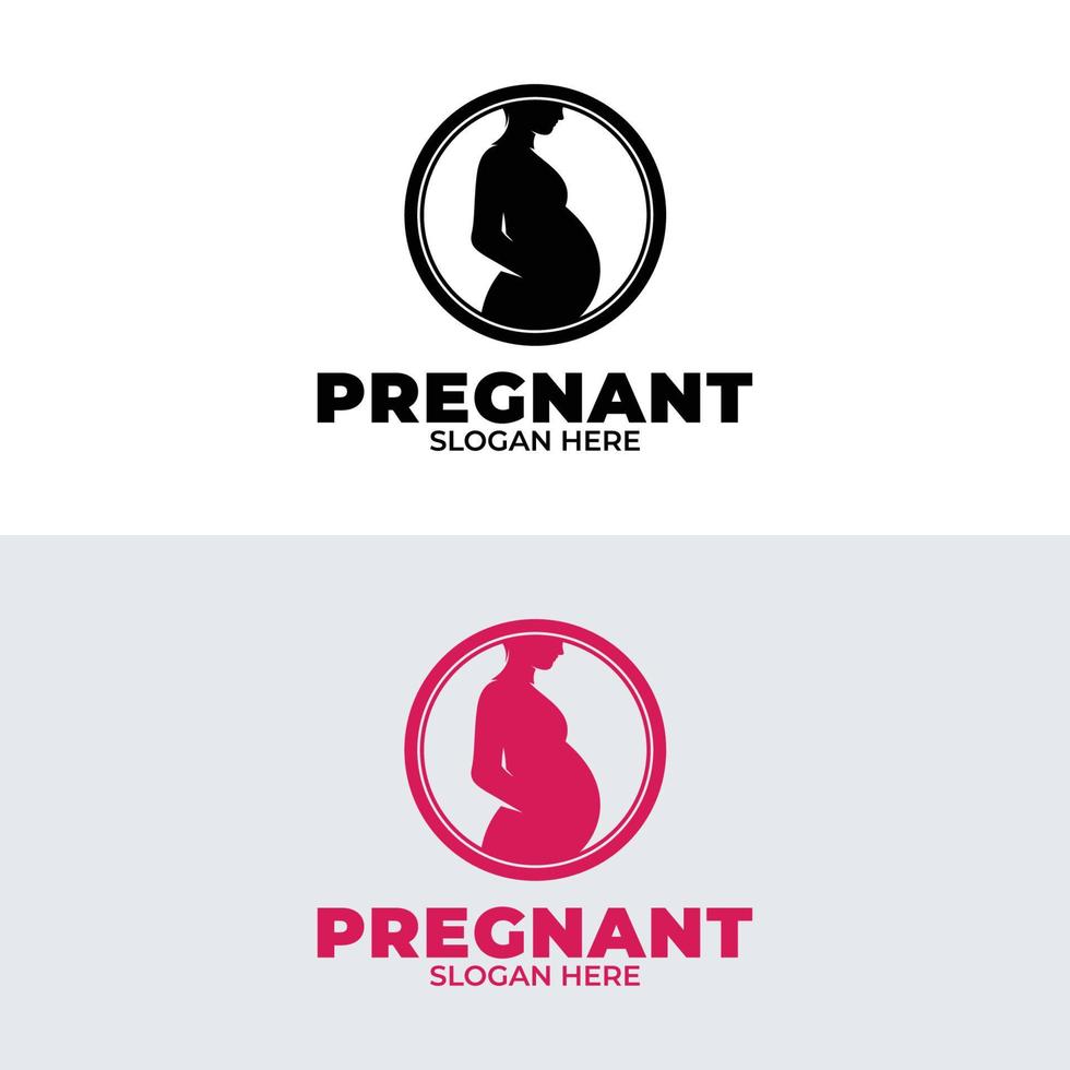 impostato di incinta donna logo design vettore