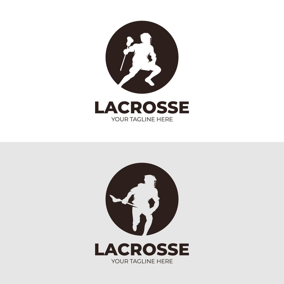 impostato di lacrosse sport logo design vettore