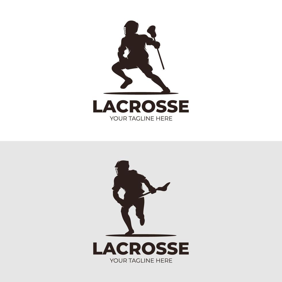 impostato di lacrosse sport logo design vettore