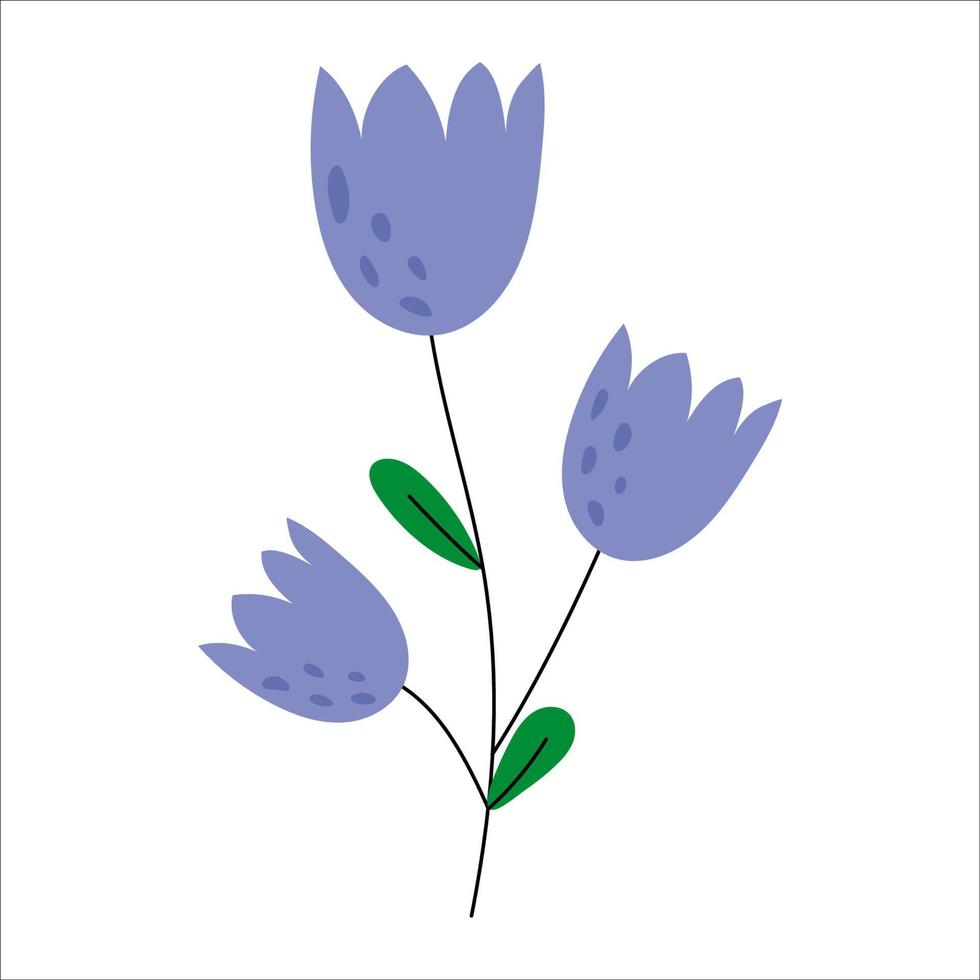 primavera estate fiori isolato su bianca sfondo. Pasqua decorazione. impostato di floreale ramo. mano disegnato elementi. bene per saluto carte, inviti, volantini e altro grafico design. le foglie vettore