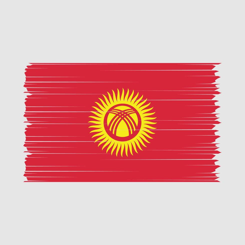 Kyrgyzstan bandiera spazzola vettore