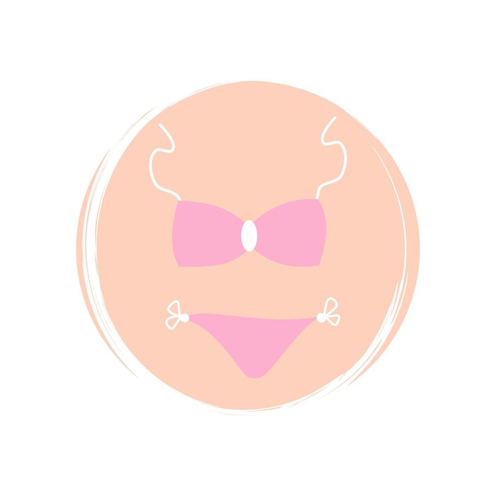 bikini icona logo vettore illustrazione su cerchio con spazzola struttura per sociale media storia evidenziare