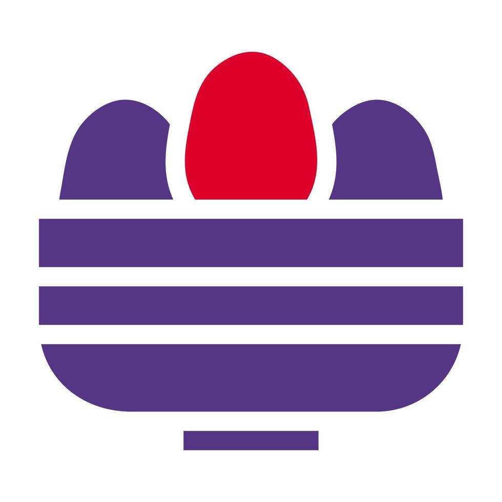 cestino uovo icona solido rosso viola stile Pasqua illustrazione vettore elemento e simbolo Perfetto.