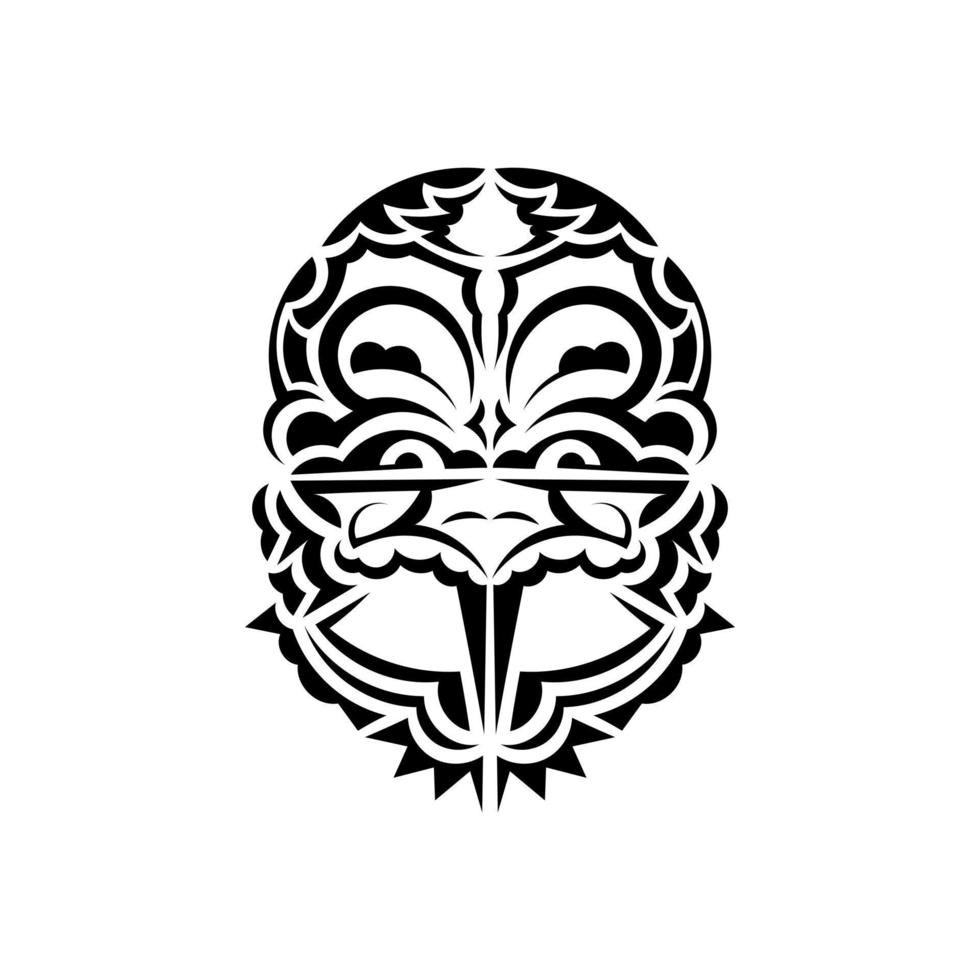 ornamentale facce. hawaiano tribale modelli. adatto per tatuaggi. isolato su bianca sfondo. vettore illustrazione.