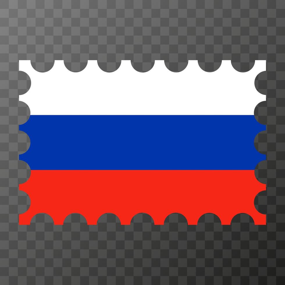 affrancatura francobollo con Russia bandiera. vettore illustrazione.