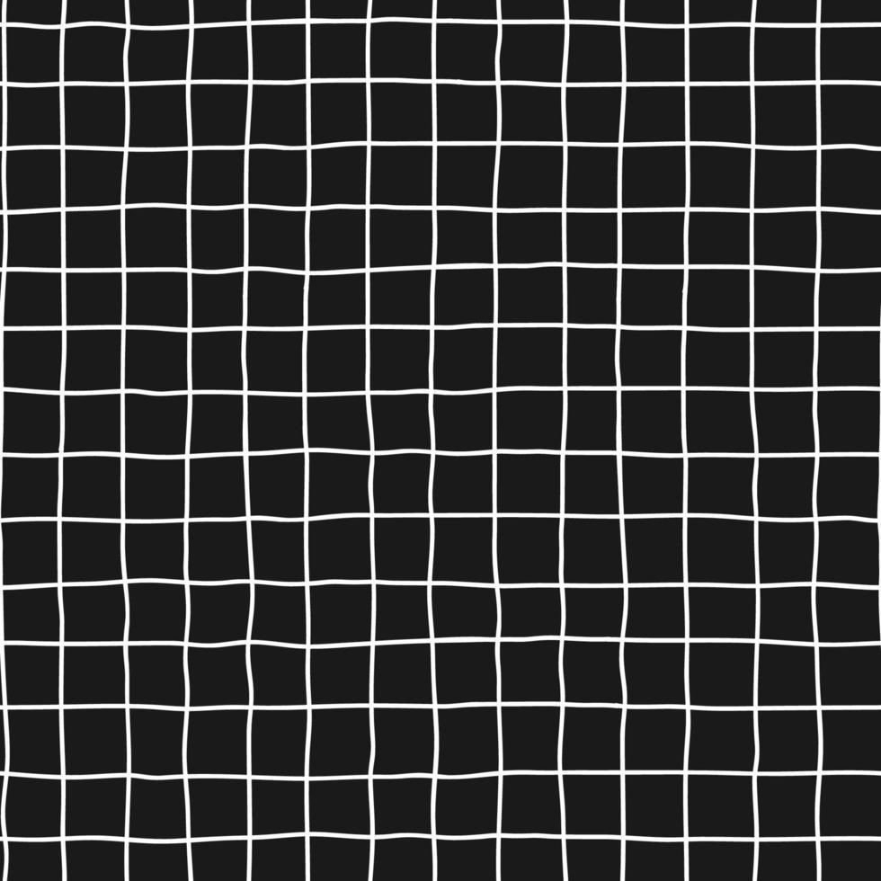 senza soluzione di continuità scacchi ripetendo vettore modello con mano disegnato griglia. nero plaid geometrico semplice struttura. attraversamento Linee. astratto delicato modello per tessuto, tessile, sfondo, abbigliamento, involucro