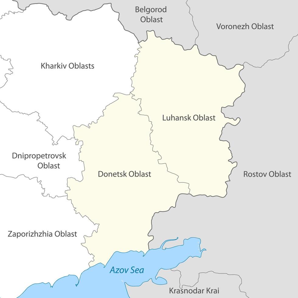 donetsk e lugansk regioni entro Ucraina carta geografica modello per il tuo design vettore
