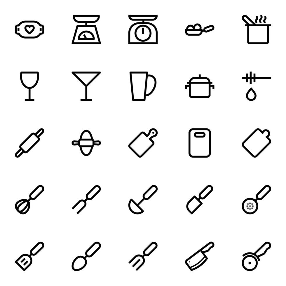 schema icone per cucina. vettore