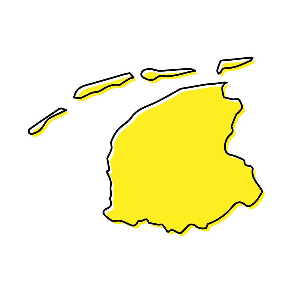 semplice schema carta geografica di Frisia è un' Provincia di Olanda vettore