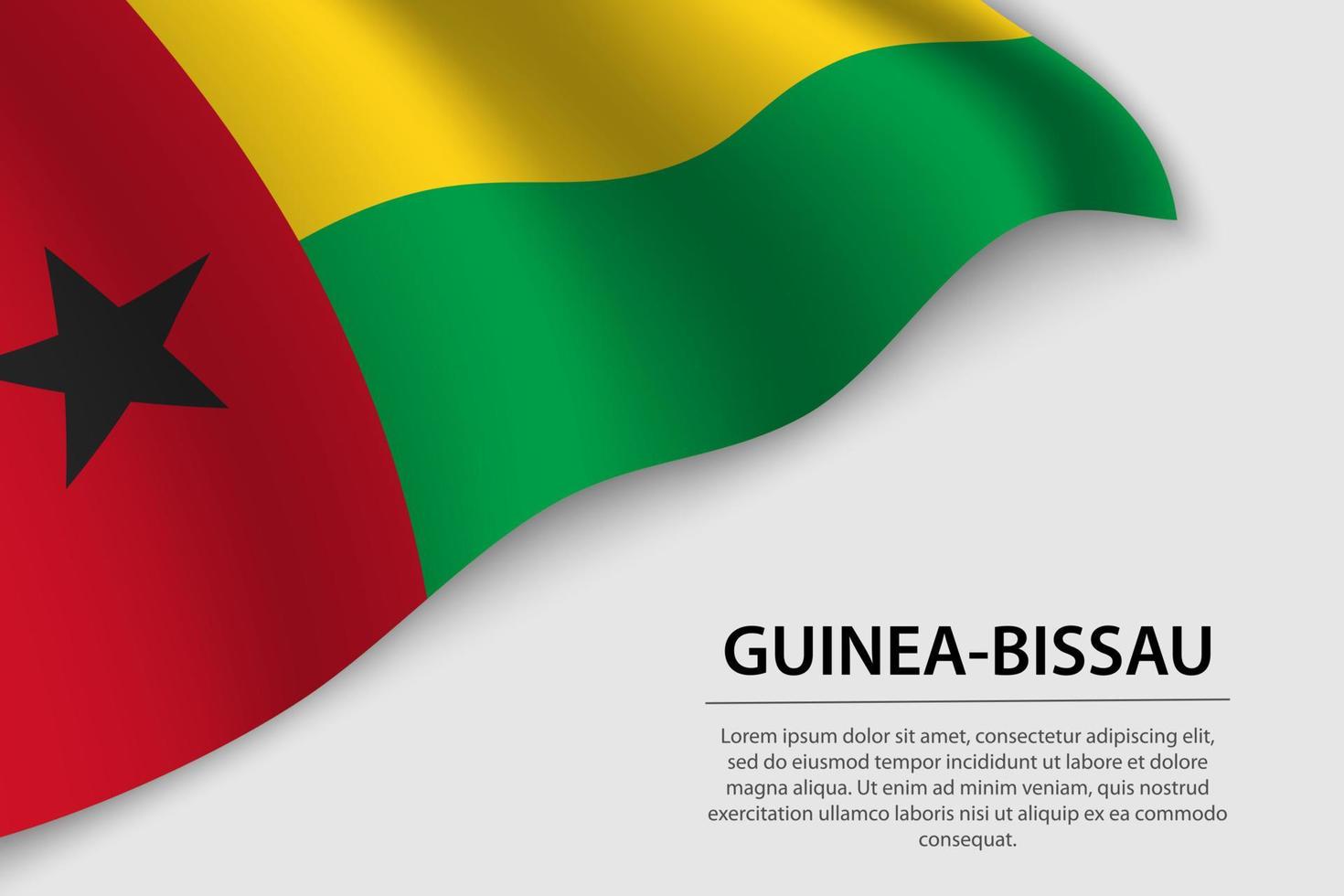 onda bandiera di guinea-bissau su bianca sfondo. bandiera o nastro vettore