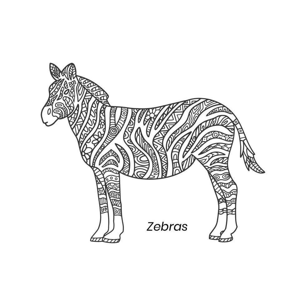 zebre zentangle mandala vettore