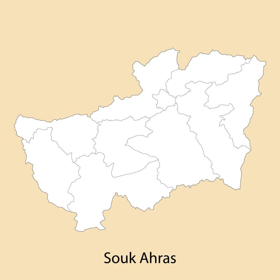 alto qualità carta geografica di souk ahras è un' Provincia di algeria vettore