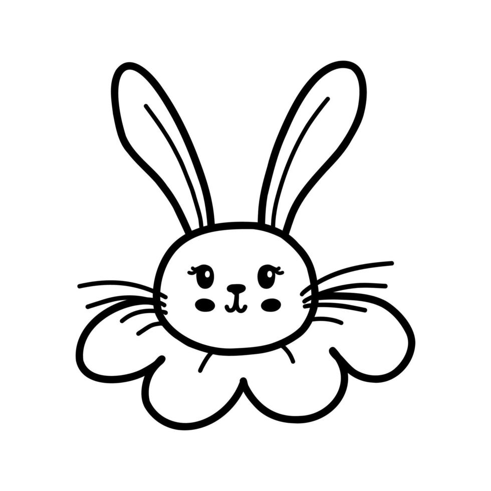 carino Pasqua coniglietto vettore illustrazione, mano disegnato bambini coniglio. saluto carta contento Pasqua