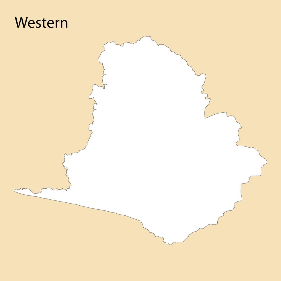 alto qualità carta geografica di occidentale è un' regione di Ghana vettore