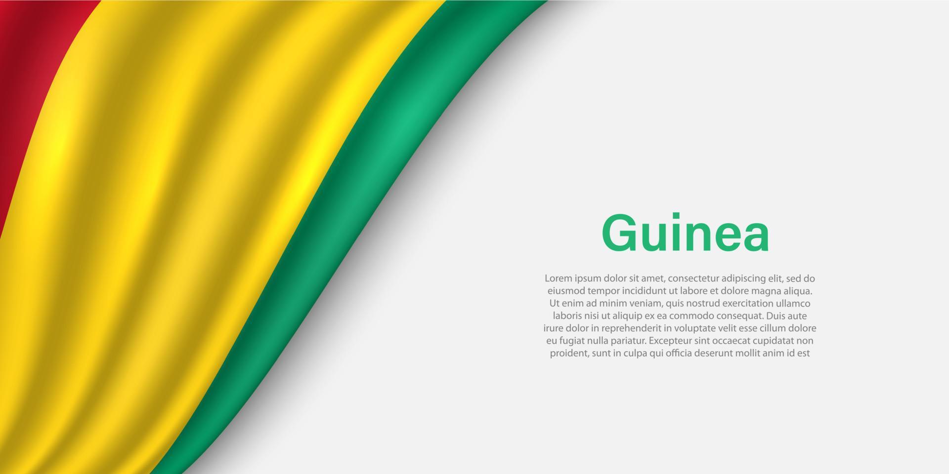onda bandiera di Guinea su bianca sfondo. vettore