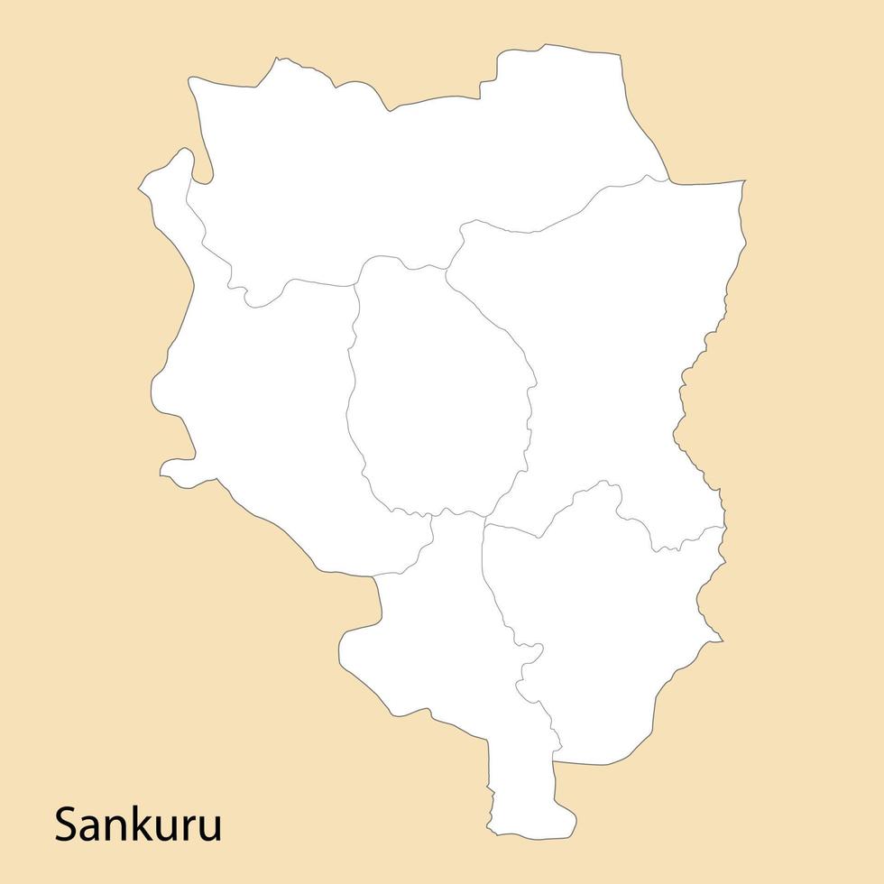 alto qualità carta geografica di sankuru è un' regione di dr congo vettore