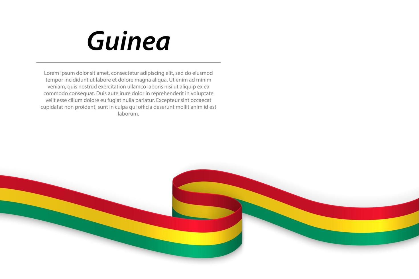 agitando nastro o bandiera con bandiera di Guinea vettore