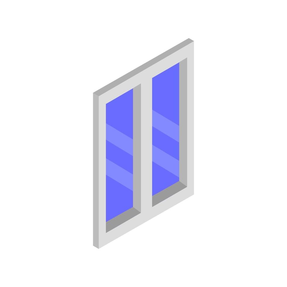 finestra isometrica su sfondo bianco vettore