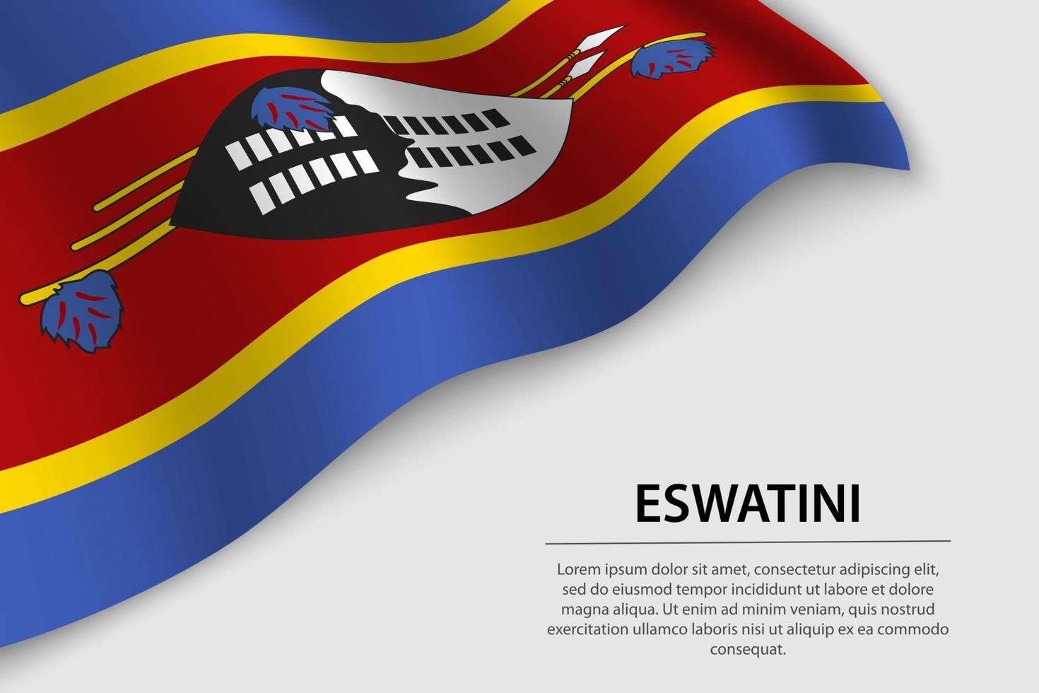 onda bandiera di eswatini su bianca sfondo. bandiera o nastro vect vettore