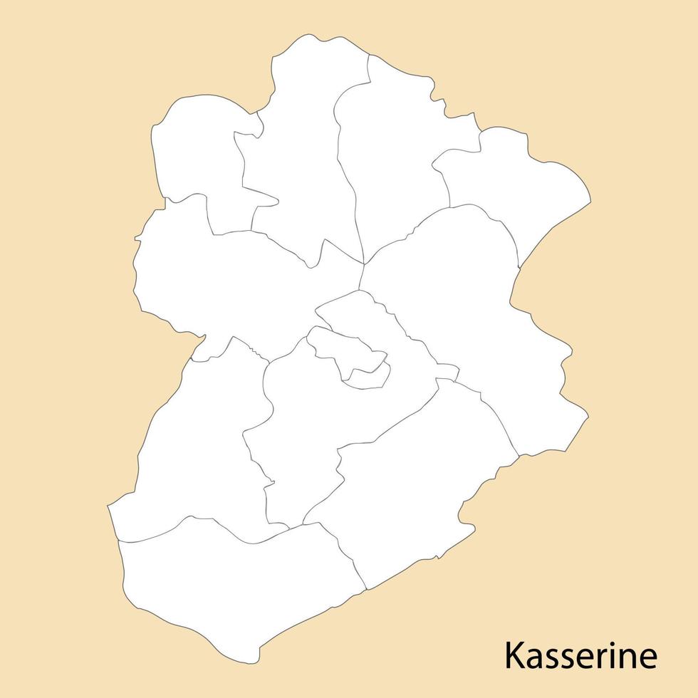 alto qualità carta geografica di kasserine è un' regione di tunisia vettore