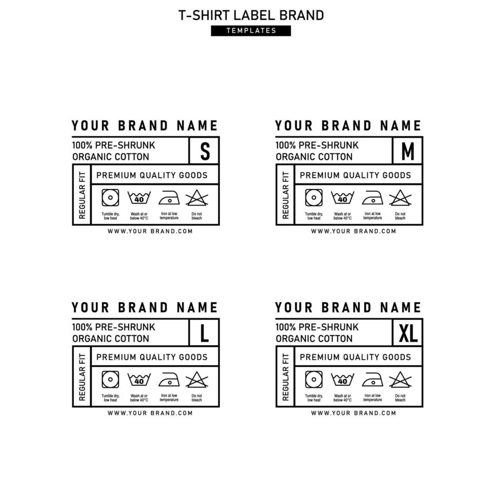 capi di abbigliamento etichetta etichetta modello concetto vettore design il branding