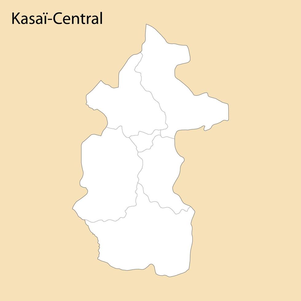 alto qualità carta geografica di kasai-centrale è un' regione di dr congo vettore