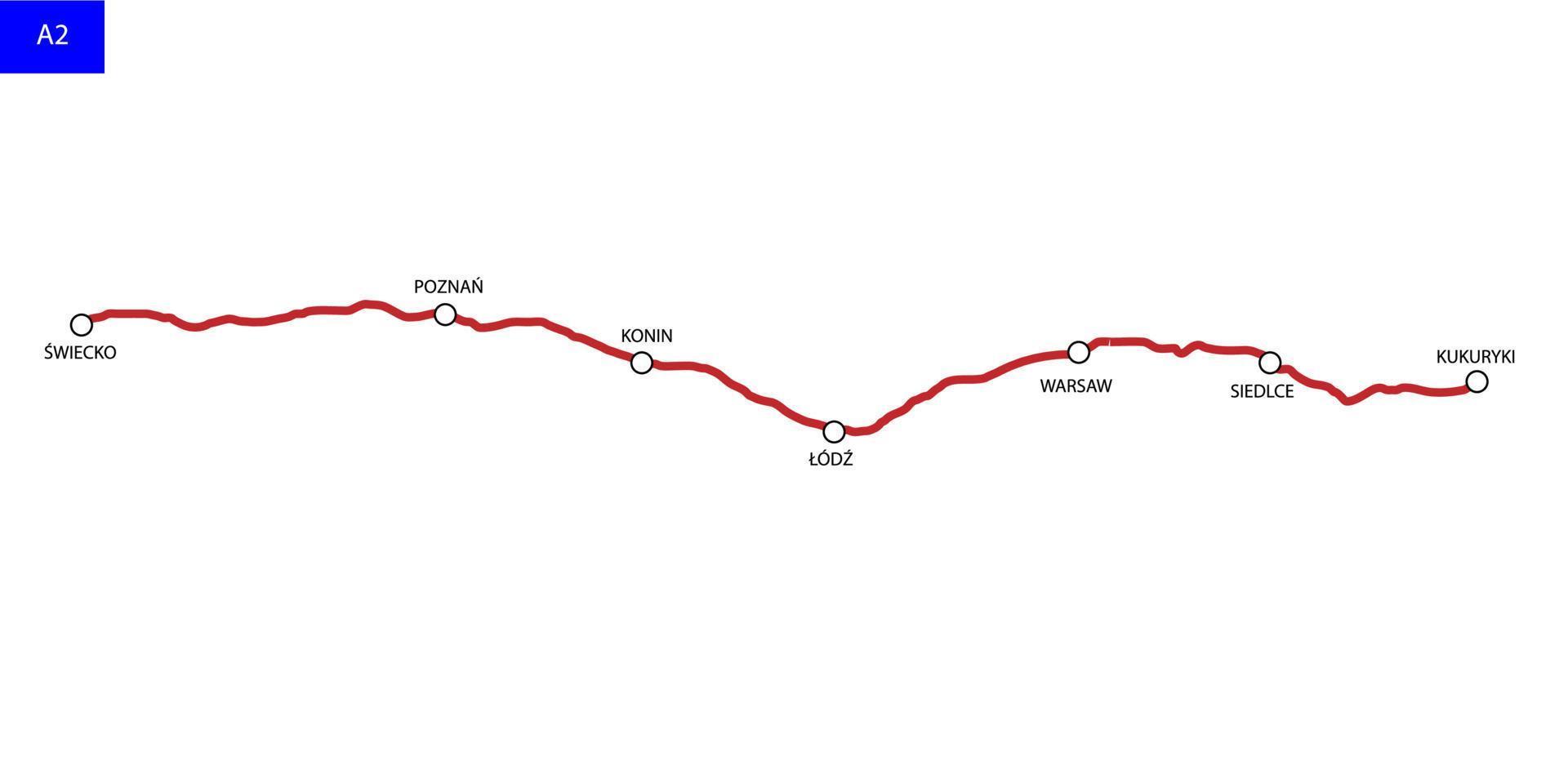 strada carta geografica di Polonia vettore