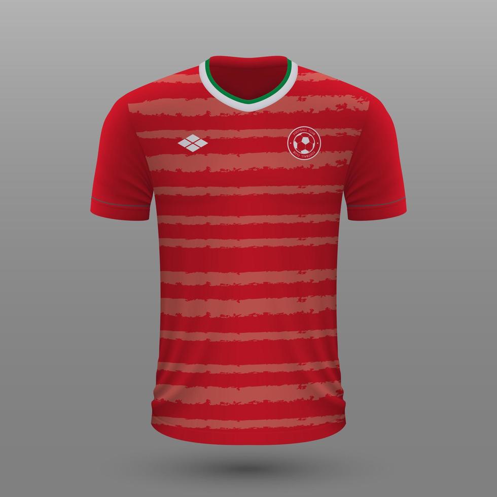 maglia da calcio realistica, modello home jersey dell'ungheria per kit da calcio. vettore